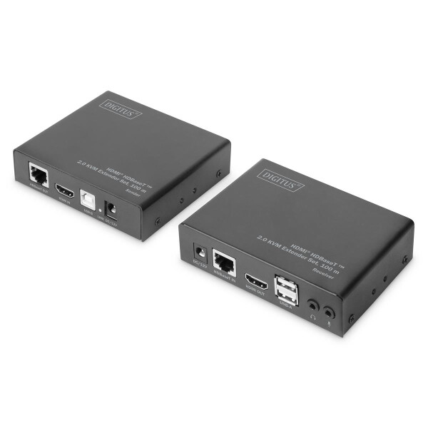 DIGITUS DS-55505 - HDBaseT 2.0 HDMI KVM Extender Set 4K/60Hz (4:2:0), 6x USB