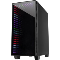 Inter-Tech X-608 Infinity Micro - Tower - PC - Glas - ITX,uATX - Gaming - Rot/Grün/Blau