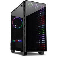 Inter-Tech X-608 Infinity Micro - Tower - PC - Glas - ITX,uATX - Gaming - Rot/Grün/Blau