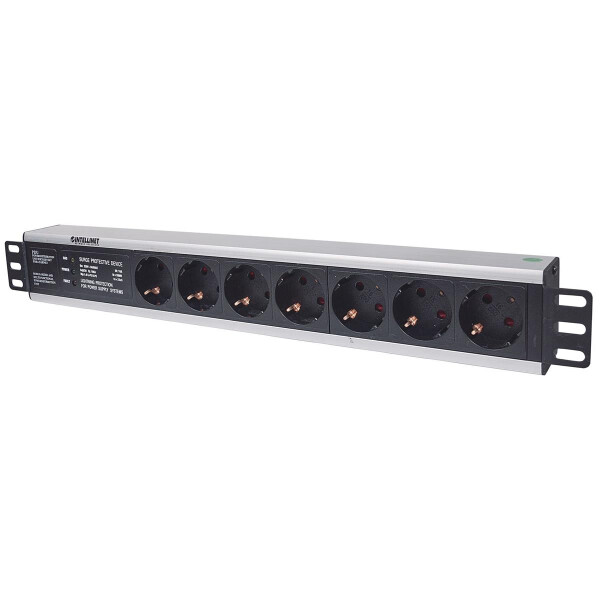 Intellinet Verlängerungsschnur ( Rack-montierbar ) - Wechselstrom 250 V - Eingabe, Eingang CEE 7/4 (SCHUKO)