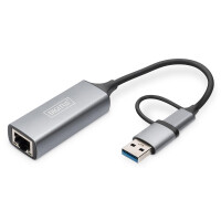 DIGITUS DN-3028 - USB3.0/USB C 3.1 to 2.5G Ethernet Adapter