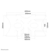 Neomounts by Newstar Vesa-Platte - Silber - 35 kg - 50 x 50,75 x 75,100 x 100,120 x 120,200 x 100,200 x 200,400 x 200 - 132,1 cm (52 Zoll) - 55,9 cm (22 Zoll) - 425 mm