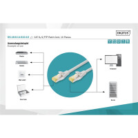 DK-1644-A-010-10 - CAT 6A S-FTP Patchkabel, Cu, LSZH AWG 26/7,  1 m, 10 Stück,  Grau