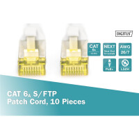 DK-1644-A-010-10 - CAT 6A S-FTP Patchkabel, Cu, LSZH AWG 26/7,  1 m, 10 Stück,  Grau