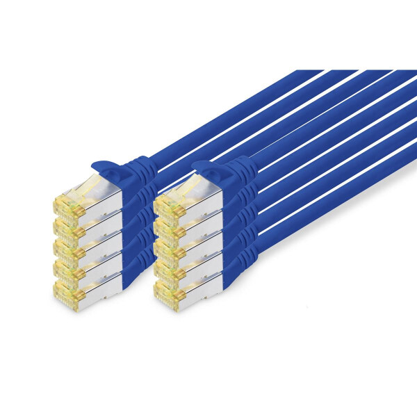 DK-1644-A-020-B-10 - CAT 6A S-FTP Patchkabel, Cu, LSZH AWG 26/7,  2 m, 10 Stück,  Blau