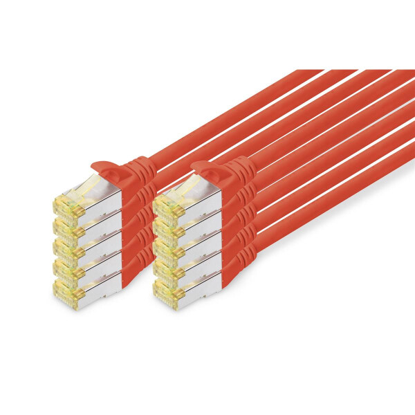 DK-1644-A-020-R-10 - CAT 6A S-FTP Patchkabel, Cu, LSZH AWG 26/7,  2 m, 10 Stück,  Rot