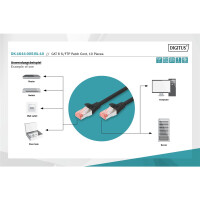 DK-1644-005-BL-10 - CAT 6 S-FTP Patchkabel, Cu, LSZH AWG 27/7,  0,5 m, 10 Stück,  Schwarz