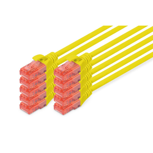 DIGITUS DK-1617-020-Y-10 - CAT 6 U-UTP Patchkabel, Cu, LSZH AWG 26/7, Länge 2 m, 10 Stück, Farbe gelb