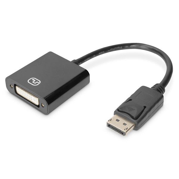 DIGITUS DB-340414-001-S - DisplayPort Adapterkabel, DP - DVI (24+5) M/F, 0.15m,m/Verriegelung, DP 1.1 komp., CE, sw