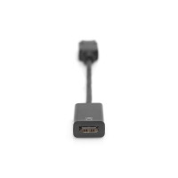 DIGITUS AK-340415-002-S - DisplayPort Adapterkabel, DP - HDMI Typ A St/Bu, 0.2m, w/lock, HDMI 2.0, akt., CE, gold, sw
