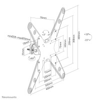 Neomounts FL40-430BL14 Screen Pole Clamp/Truss Mount 1 pivot VESA 400x400