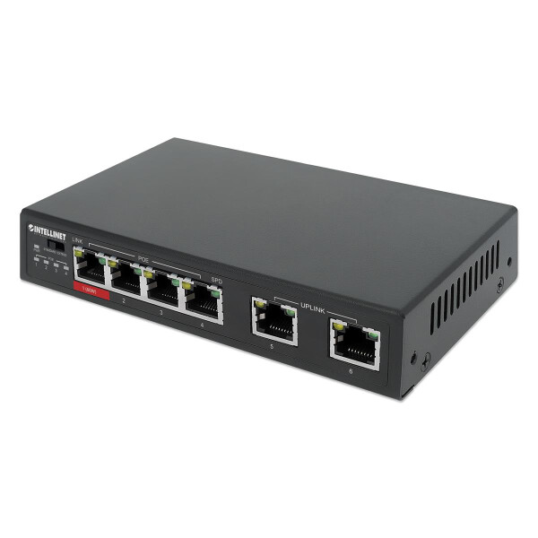 IC Intracom 6-Port Fast Ethernet Switch 4 PoE-Ports - Switch - 6-Port