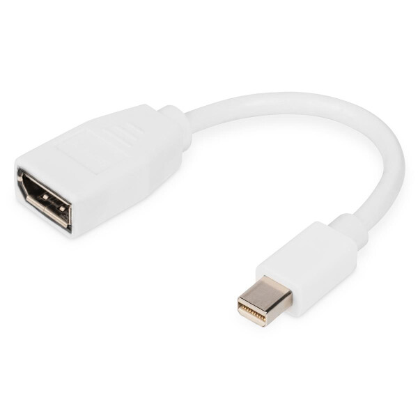 DIGITUS DB-340405-001-W - DisplayPort Adapterkabel, mini DP - DP St/Bu, 0.15m, DP 1.2 konform,