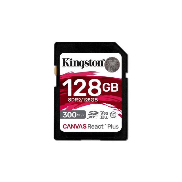 Kingston 128GB Canvas React Plus SDXC UHS-II 300R/260W U3 V90 for Full HD/4K/8K - Extended Capacity SD (SDXC)