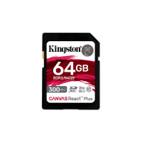 Kingston 64GB Canvas React Plus SDXC UHS-II 300R/260W U3...