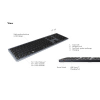 KeySonic Tas KSK-8023BTRF DE Bluetooth & RF Windows macOS