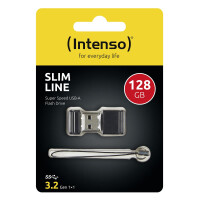 Intenso Slim Line - 128 GB - USB Typ-A - 3.0 - 100 MB/s - Kappe - Schwarz