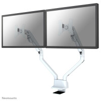 Neomounts Flat Screen Dual Desk Mount 10-32inch spring clamp/grommet White