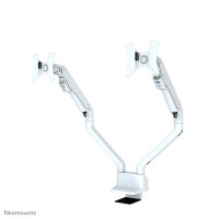 Neomounts Flat Screen Dual Desk Mount 10-32inch spring clamp/grommet White