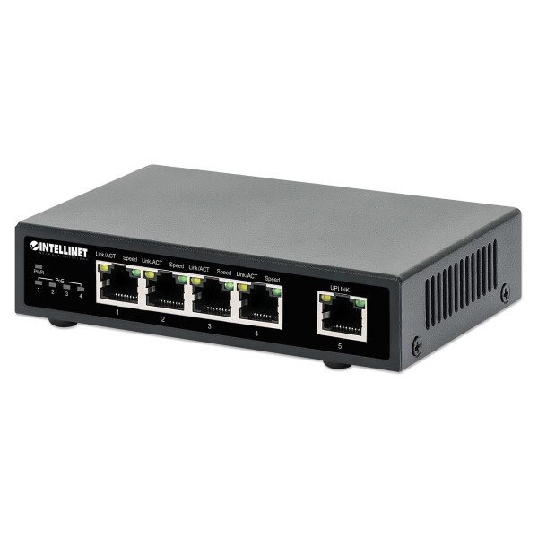 IC Intracom 5-Port Gigabit PoE+ Switch 62W - Switch - 1 Gbps