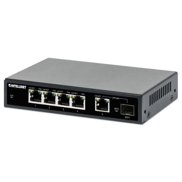 IC Intracom 5-Port Gigabit PoE+ Switch 1SFP91W - Switch - 1 Gbps