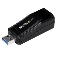 StarTech.com USB 3.0 auf Gigabit Ethernet Lan Adapter - Schwarz - Verkabelt - USB - Ethernet - 1000 Mbit/s - Schwarz