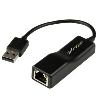 StarTech.com USB 2.0 10/100 Mbit Ethernet Adapter - Lan Nic USB Netzwerkadapter - Verkabelt - USB - Ethernet - 200 Mbit/s - Schwarz