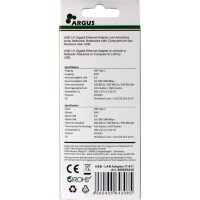 Inter-Tech ARGUS IT-811 - USB-C - RJ-45 - Schwarz