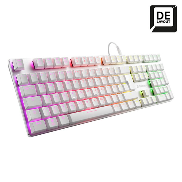 Sharkoon PureWriter RGB Mechanische Gaming-Tastatur mit Kailh Blue-Schaltern Stufenlos
