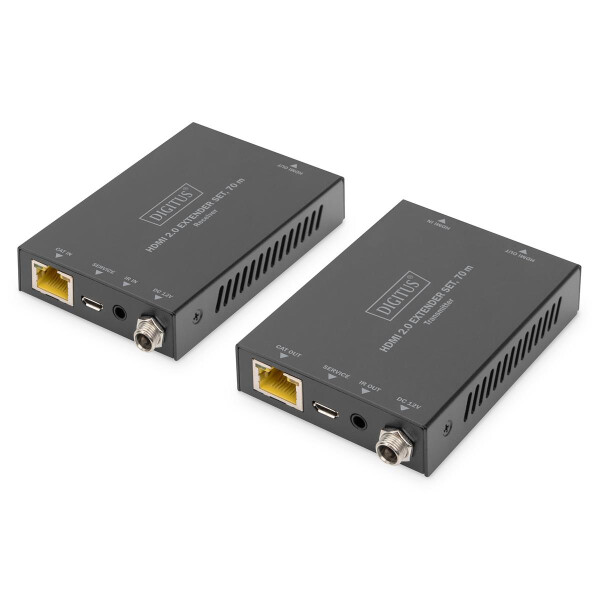 DIGITUS DS-55506 - HDMI 2.0 Extender Set, 70 m 4K/60Hz, 18 Gbps, HDCP 2.2, HDR, PoC