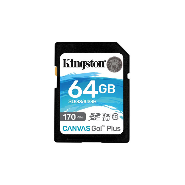 Kingston Canvas Go! Plus - 64 GB - SD - Klasse 10 - UHS-I - 170 MB/s - 70 MB/s