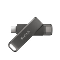 SanDisk iXpand - 256 GB - USB Type-C / Lightning - 3.2 Gen 1 (3.1 Gen 1) - Drehring - Passwortschutz - Schwarz