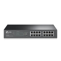 TP-LINK TL-SG1016PE gemanaged Gigabit Ethernet (10/100/1000) Energie Über Ethernet (PoE) Unterstützung Schwarz Netzwerk-Switch
