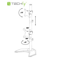 Techly Schreibtischhalterung für 2 LCD TV LED 13"-27", mit Standfuß