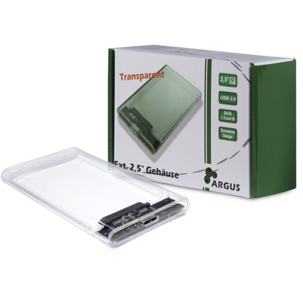 Inter-Tech GD-25000 - HDD-Gehäuse - 2.5 Zoll - SATA - Serial ATA II - Serial ATA III - 5 Gbit/s - USB Konnektivität - Transparent