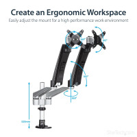StarTech.com Dual Monitor Arm - One-Touch Height Adjustment - Tool-less