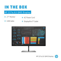HP Z27q G3 QHD - 68,6 cm (27 Zoll) - 2566 x 1440 Pixel - Quad HD - LED - 5 ms - Silber