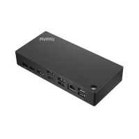 Lenovo 40AY0090EU - Verkabelt - USB 3.2 Gen 1 (3.1 Gen 1) Type-C - 10,100,1000 Mbit/s - Schwarz - 4K Ultra HD - 3840 x 2160 Pixel