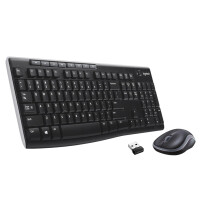 Logitech LGT-MK270-US - Standard - Kabellos - RF Wireless - QWERTY - Schwarz - Maus enthalten