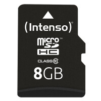 Intenso 8GB MicroSDHC - 8 GB - MicroSDHC - Klasse 10 - 40 MB/s - Schwarz