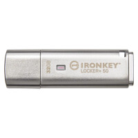 Kingston 32GB USB 3.2 IronKey Locker+ 50 AES USB w/256bit Encryption - 32 GB