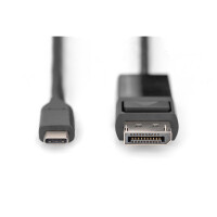 DIGITUS AK-300334-020-S - USB Typ-C auf DisplayPort BidireKtional max. Auflösung 8K@30Hz, Länge: 2m, Schwarz