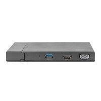 DIGITUS DA-70894 - Universal Docking Station, USB 3.0, 7-Port, Travel 2x Video, 2x USB 3.0, RJ45, 2x Kartenleser