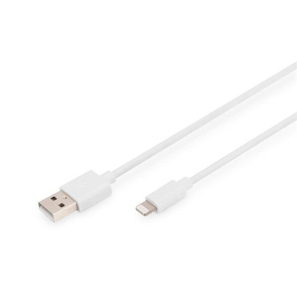 DIGITUS DB-600106-020-W - USB-A zu lightning MFI  C89, 2M Daten und Ladekabel, weiß, 5V, 2.4A