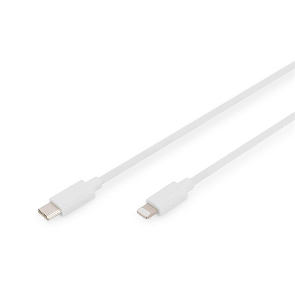 DIGITUS DB-600109-020-W - Type C zu lightning MFI  C94, 2M Füllung+AL+B Mantel PVC, weiß OD:3.5mm