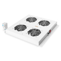 DIGITUS DN-19-FAN-4-I-6-6 - Dachl&uuml;ftereinheit f&uuml;r IP55 Indoor Netzwerkschr&auml;nke 600x600 mm, Dachkonstr., 4 L&uuml;fter, Filter, Grau