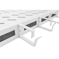 DIGITUS DN-97680 - 1HE Fachboden festeinbau für 600 mm tiefe Schränke inkl. Kabelmanagement, grau