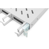 DIGITUS DN-97680 - 1HE Fachboden festeinbau für 600 mm tiefe Schränke inkl. Kabelmanagement, grau