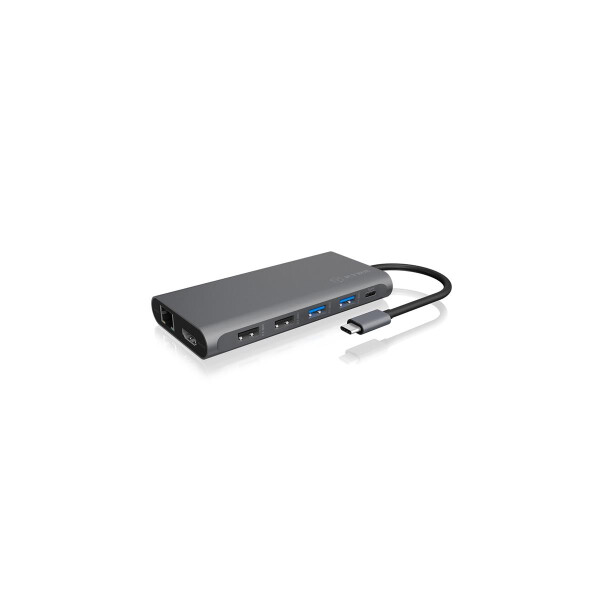 ICY BOX IB-DK4050-CPD - USB 3.2 Gen 1 (3.1 Gen 1) Type-C - DisplayPort - HDMI - RJ-45 - USB 2.0 - USB 3.2 Gen 1 (3.1 Gen 1) Type-A - 3840 x 2160 Pixel - MicroSD (TransFlash) - SD - 5000 Mbit/s - Anthrazit