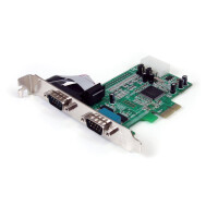 StarTech.com 2 Port Seriell RS232 PCI Express Schnittstellenkarte mit 16550 UART - PCIe - Seriell - PCIe 1.0 - RS-232 - Grün - CE - FCC - REACH